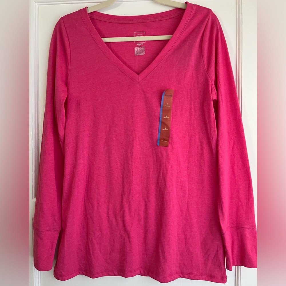Mossimo Long Sleeve V-Neck Pink